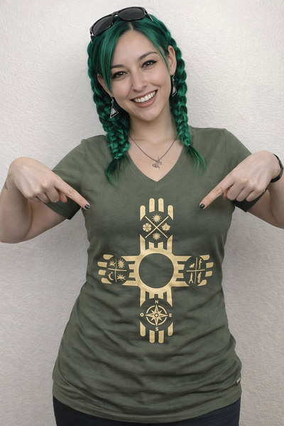 NM16 MilGreen V-Neck