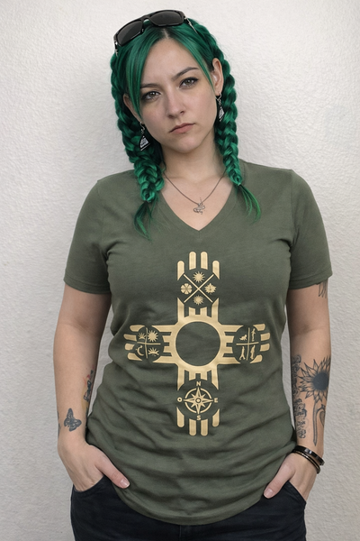 NM16 MilGreen V-Neck