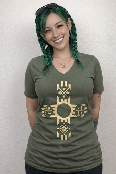 NM16 MilGreen V-Neck