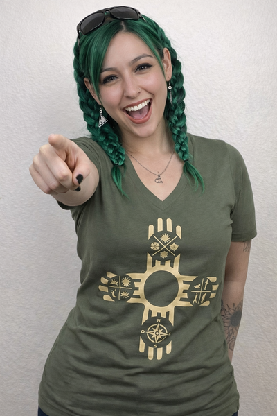 NM16 MilGreen V-Neck