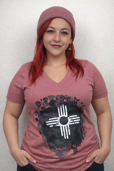 Mauve Fiesta Women's V-Neck