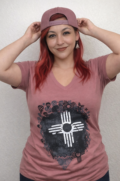 Mauve Fiesta Women's V-Neck