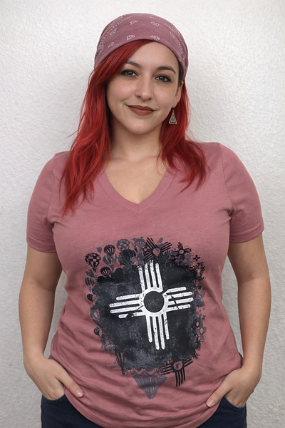 Mauve Fiesta Women's V-Neck