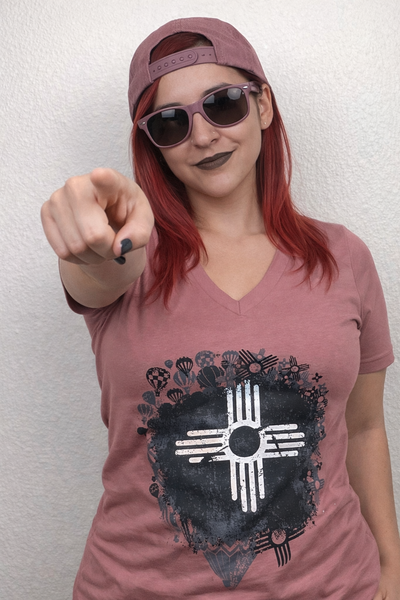 Mauve Fiesta Women's V-Neck