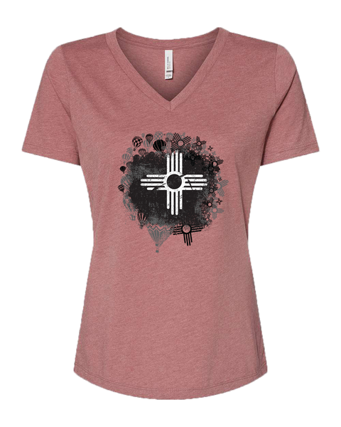 Mauve Fiesta Women's V-Neck