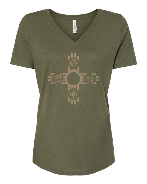 NM16 MilGreen V-Neck