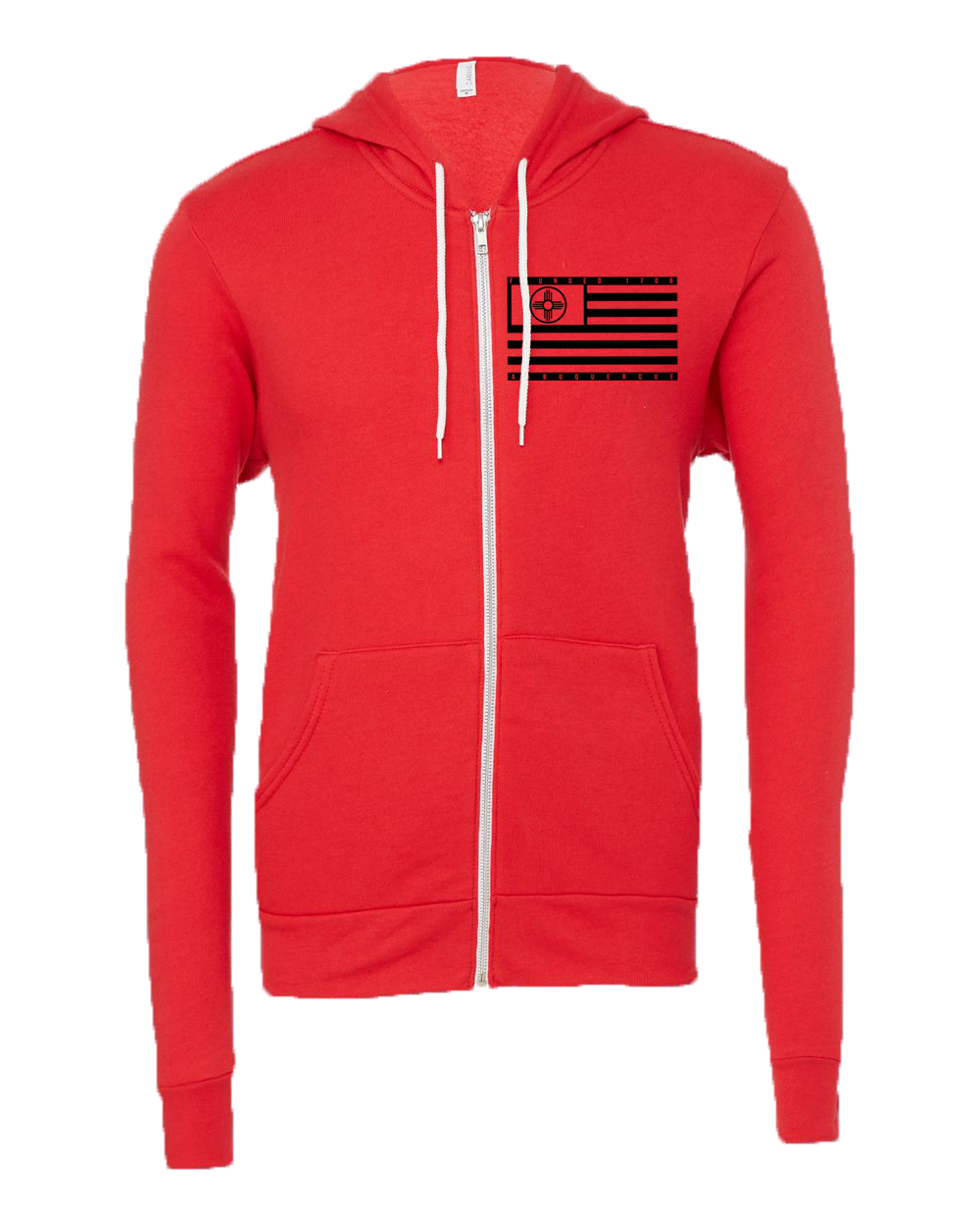 ABQ NM 1706 Red Zip Hoodie